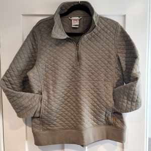 EUC Olive Green Quilted XL 1/4zip Sweatshirt
